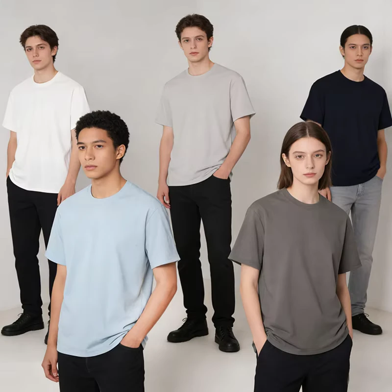 Customized 180g Polyester Breathable Wear resistant Neck T shirt Summer Quick drying Sweat absorbent Short Sleeve Daily Basic