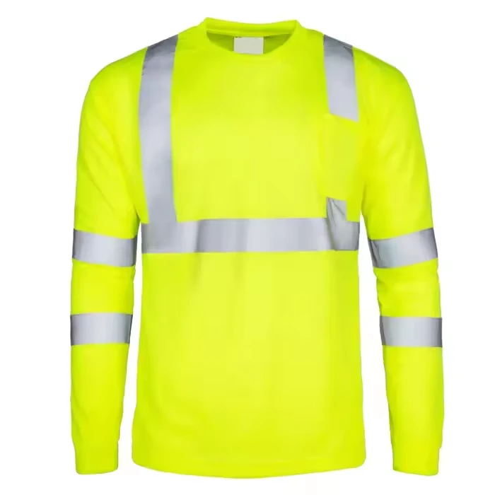 Customized ANSI Class 3 Long Sleeve High Visibility Reflective Safety T Shirt Custom Logo