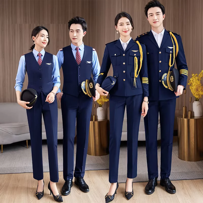 Customized Aviation pilot Uniform Suit Flight Attendant Shirt pilot Business Attire