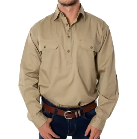 Customized-Best-Quality-Factory-Workwear-Design-Work-Shirt-Half-Button-Embroidered-Men-Work-Shirt-Australian