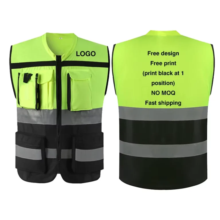 Customized-Black-Reflective-Safety-Vest-Company-Logo-With-Pockets-Custom-Color-Fluorescent-Visibility-Work-Class-2-Safety-Vest