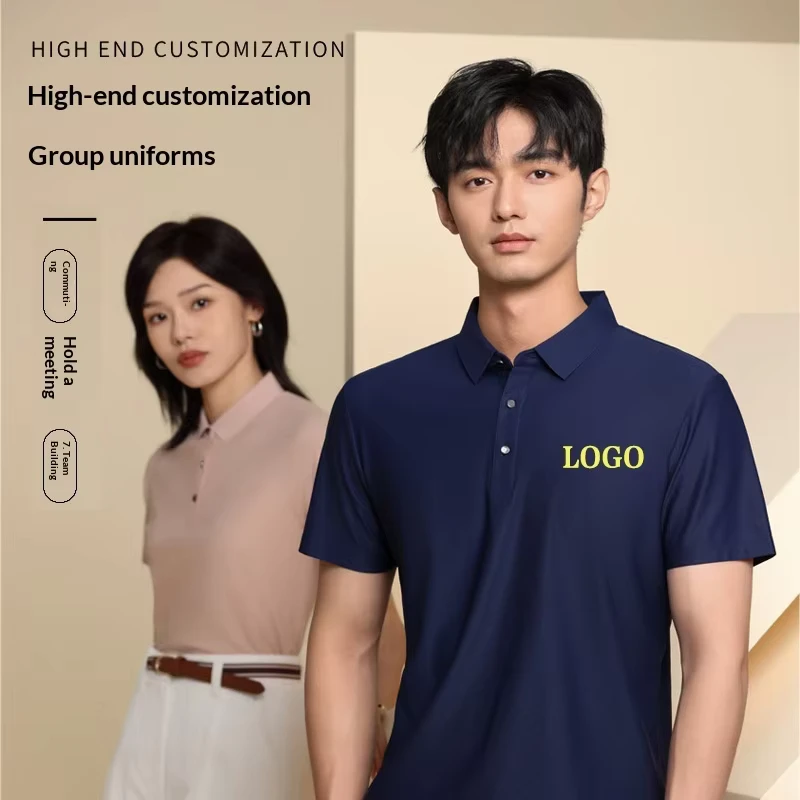 Customized Breathable Cotton Workwear Polo Shirt, Short-Sleeve Work Uniform with Custom Logo