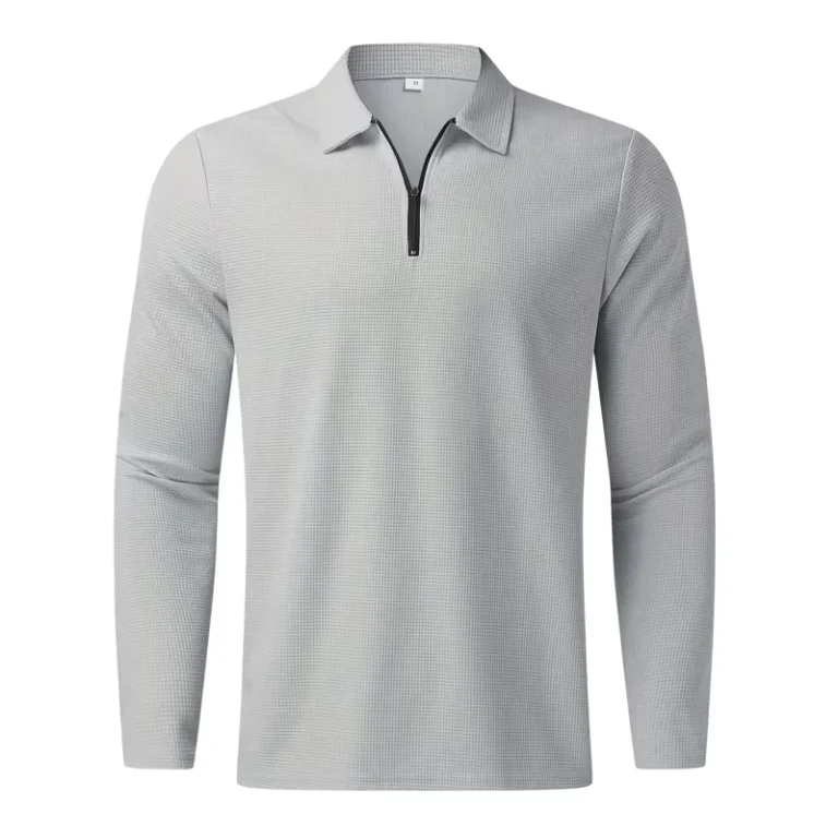 Customized-Casual-Solid-Long-Sleeves-Zip-up-Pullovers-Mens-Polo-T-Shirt-for-Spring-and-Autumn