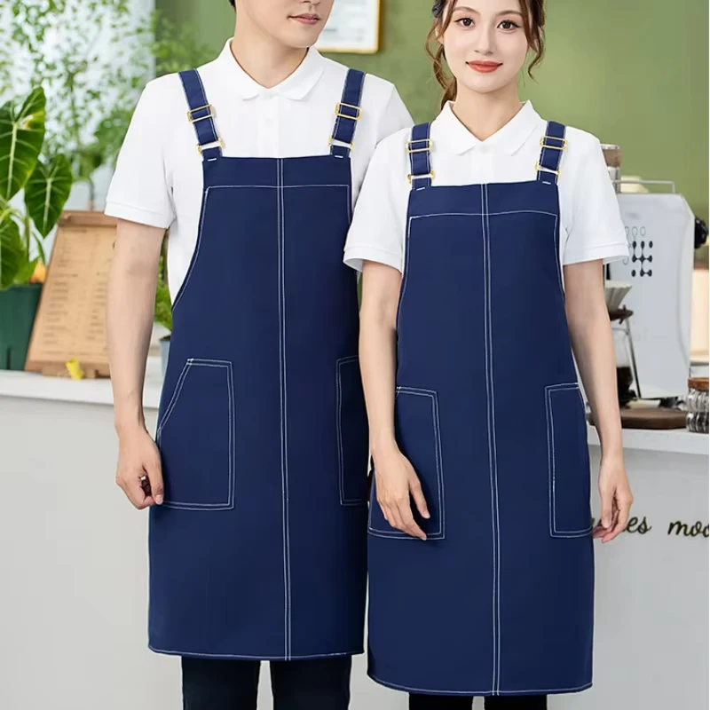 Customized Chef Bib Apron with Restaurant and Cafe Pocket Kitchen and Barber Shop Clean Personalized logo