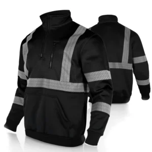 Customized Class 3 Hi Vis Sweatshirt High Visibility Reflective Safety Workwear Polyester Material Mesh Jacket Customizable Logo