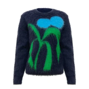 Customized Colors and Logo Winter Crew Neck Women’s Knitwear Mohair Sweater Wool Long Sleeve Breathable Knit Sweater