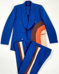 Customized Contrasing Color Men’s Formal Business Dress Suit Slim Fit Wedding Groomsman Peaked Lapel Tuxedo 2 Piece Jacket Pant