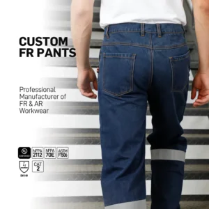 Customized Cotton Fireproof Workwear Electrical Utility Safety Clothing FR Pants Fire Resistant Pants for Men