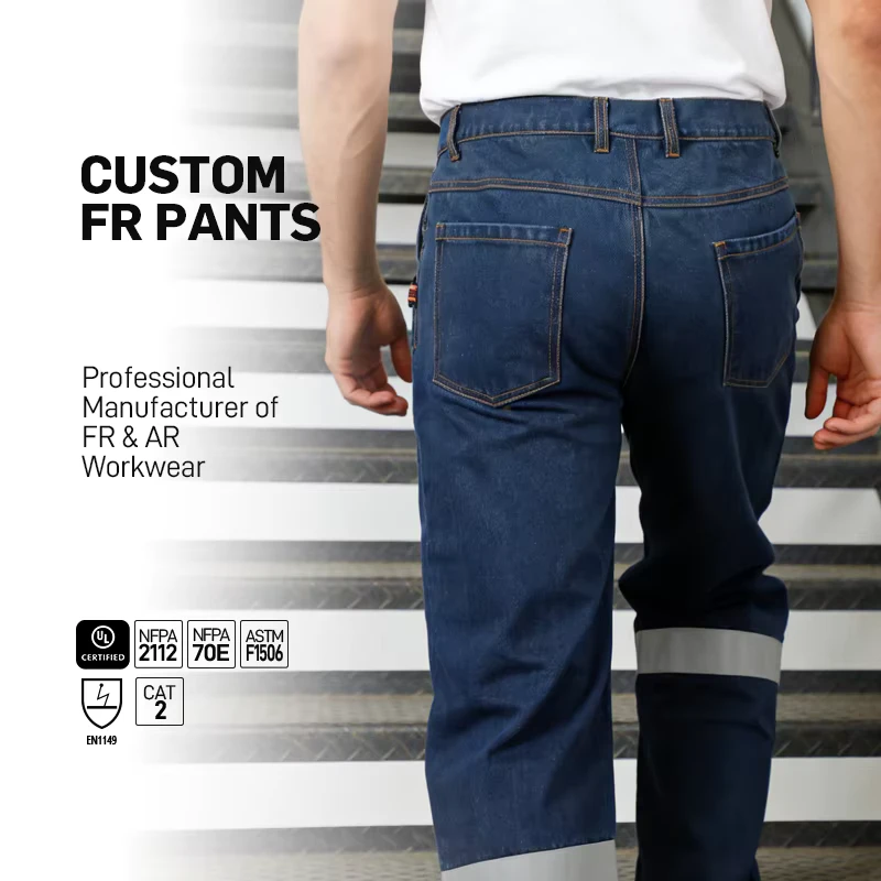 Customized Cotton Fireproof Workwear Electrical Utility Safety Clothing FR Pants Fire Resistant Pants for Men