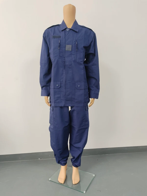 Customized-Dark-Royal-Blue-Suit-Jacke-Pants-Working-Uniforms-Security-Men-Clothes-Waterproof-Polyester-Cotton