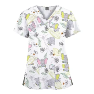 Customized Design Woven Printing Fabric for Children Hospital Nurse and Pediatric Dentistry Scrub Uniform