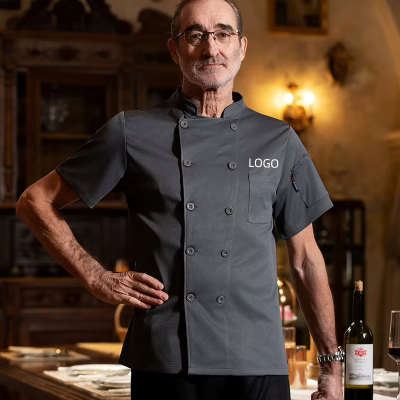 Customized Double-Breasted Short-Sleeve Chef Uniform