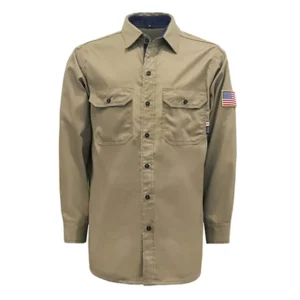 Customized FR Cotton 6.5OZ Smelting Electrician Workwear CAT2 Fire Retardant Shirts