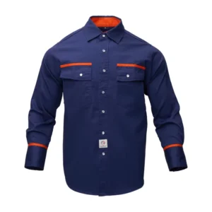 Customized FR Flame Retardant Workwear Snaps Closure CAT2 Arc Flash Welding Cotton Fire Resistant Twill Shirts