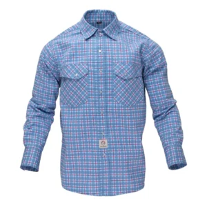 Customized FRC 6.5OZ Cotton Printed Plaid Flash Protective Workwear CAT2 Fire Resistant Shirts