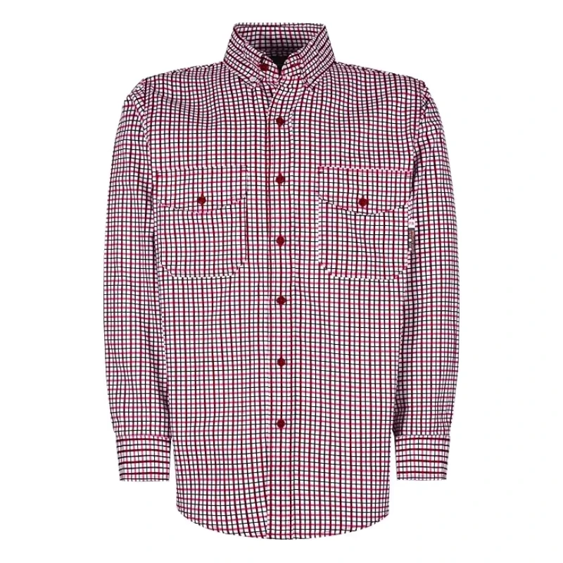 Customized Fire Resistant for Men Plaid Printed 6.5OZ NFPA Certified Flame Proof Shirts