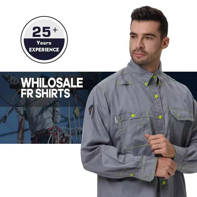 Customized Flame Retardant Jacket Construction Safety Workwear Men Wear FR Cotton Work Clothes Cotton Shirts