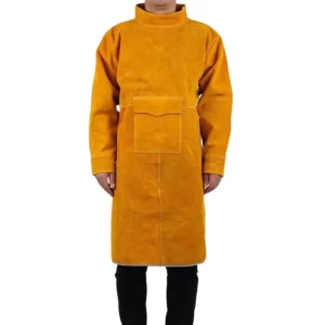 Customized Heavy Duty Washed Soft Leather Apron Industrial Store Welded Jacket Protective Safety Work Wear
