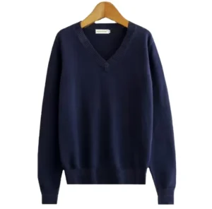 Customized High Quality 3 18Y Navy Long Sleeve Plain Uniform Sweater for School
