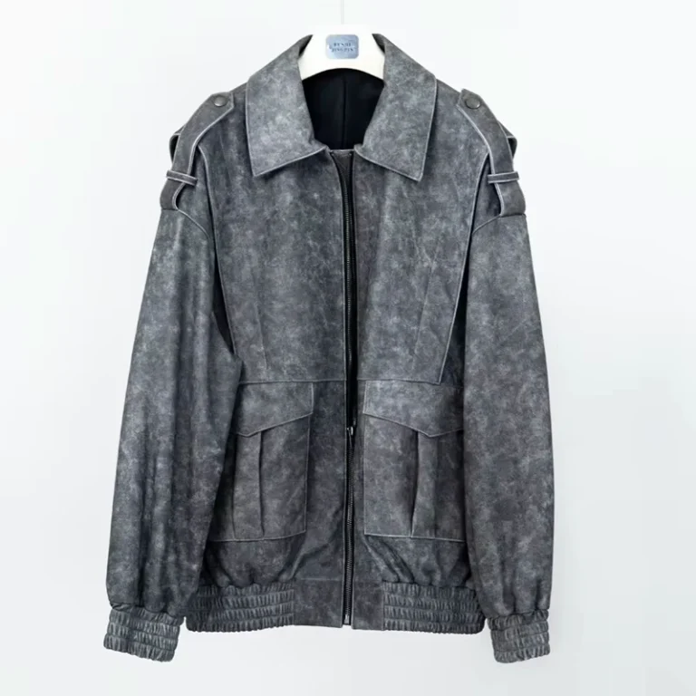 Customized-Ladies-Aged-Frayed-Full-Grain-Leather-Jacket