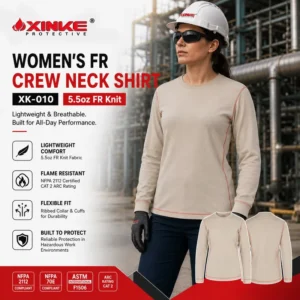 Customized Lightweight Breathable FR Knit Shirt Safety Fire Resistant Work Shirts for Workers