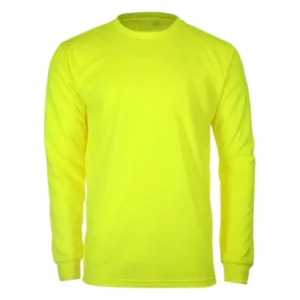 Customized Logo Fluorescent Color Breathable Bird-Eye Unisex Long-Sleeve Outdoor T-Shirt