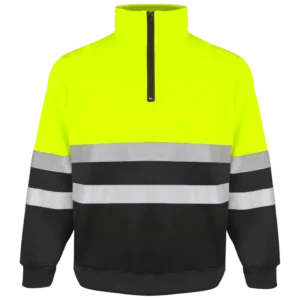 Customized Logo Fluorescent Color Hi Vis Safety Sweatshirt Fall Winter Warm Fleece Pullover Safety Sweatshirt