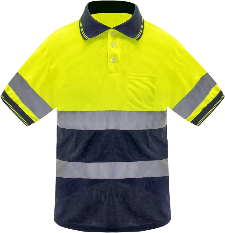 Customized Logo High Visibility Safety Reflective Shirts Reflective Safety Clothing Hi Vis Safety Polo Shirts