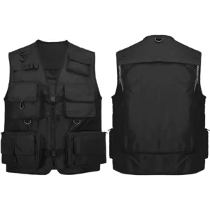 Customized Logo Men’s Multi-Pocket Breathable Work Mesh Vest