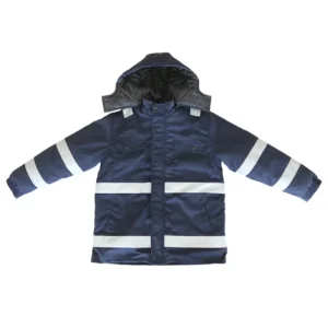 Customized Logo Poly-cotton Cold Storage High Visibility Reflective Keep Warm Cold Protection Navy Blue Work Winter Jacket