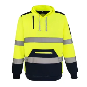 Customized Logo Polyester Autumn Winter Outdoor High Brightness Reflective Warm Soft Breathable Hooded Sweatshirt ANSI Safety