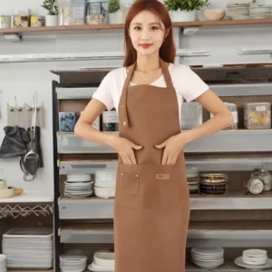 Customized Logo Printed Adult Chef Kitchen Apron with Pockets