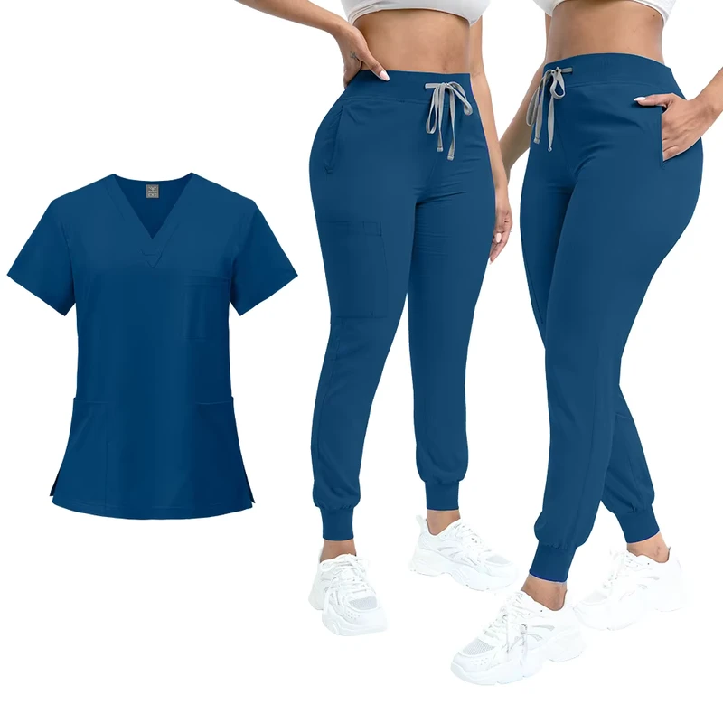 Customized Logo Surgical Suit Medical Uniform Scrub Medical Uniforms Unisex Plain Tech Jogging Suit