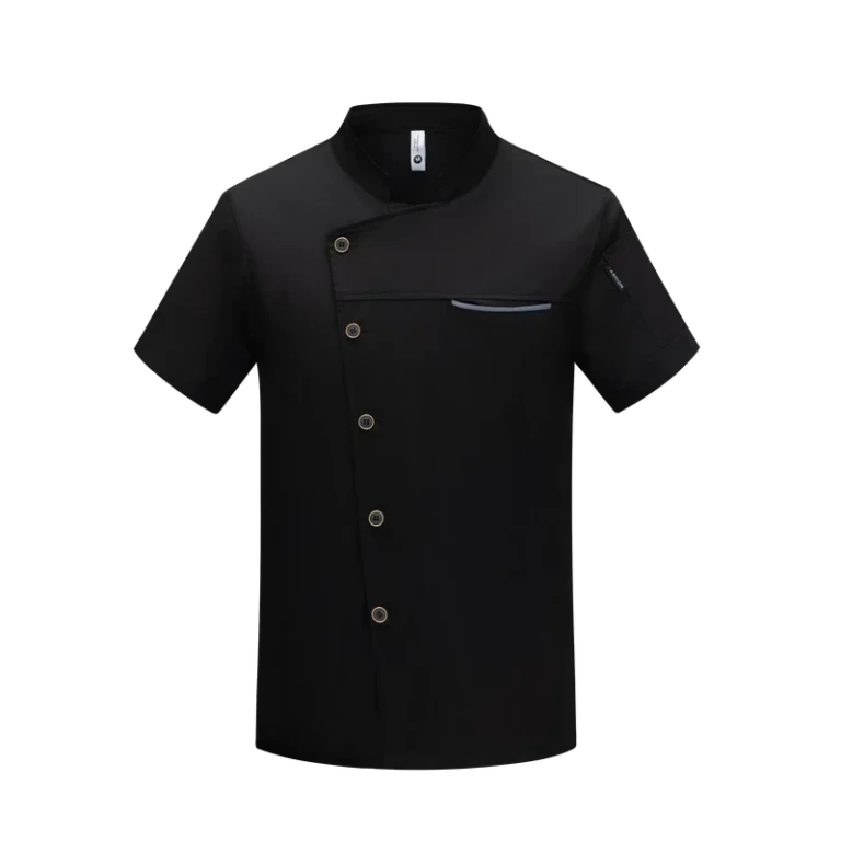 Customized-Logo-Unisex-Short-Sleeved-Chef-Work-Clothes-for-Hotel-Home-Bakery-and-Kitchen-Uniform
