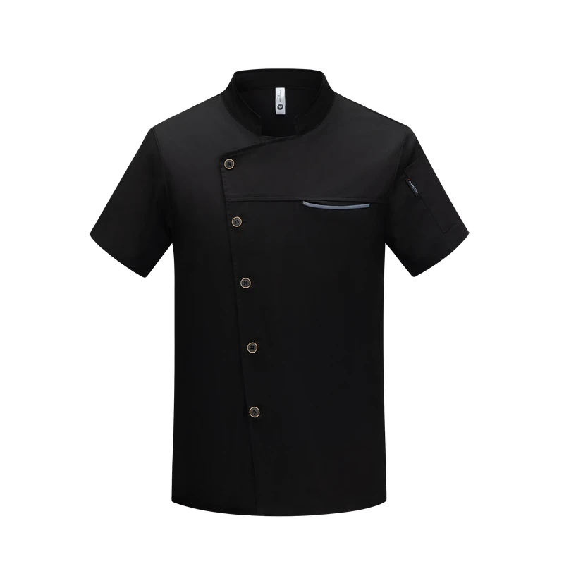 Customized Logo Unisex Short-Sleeved Chef Work Clothes for Hotel Home Bakery and Kitchen Uniform
