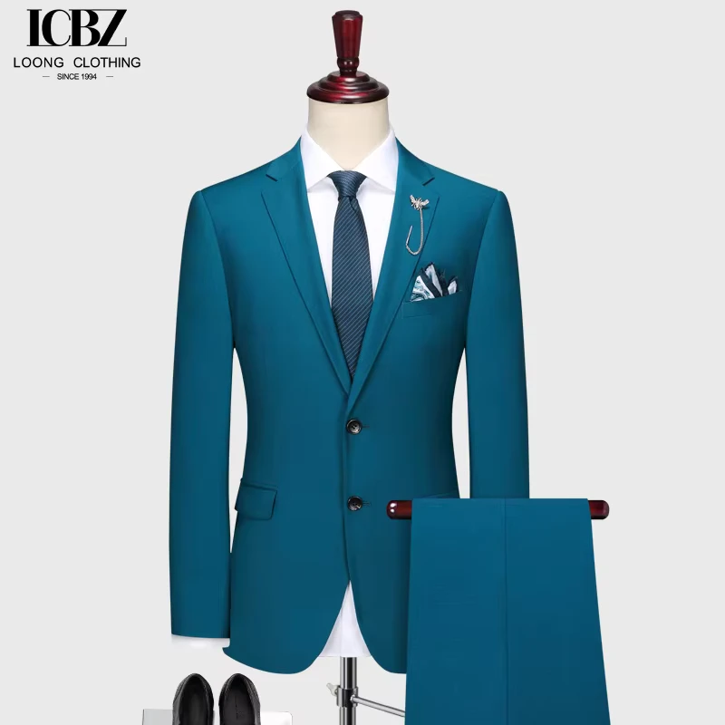 Customized Men's 3 Pieces Suit Dark Green Notch Lapel With Two Buttons Single breasted Business Suit for Men