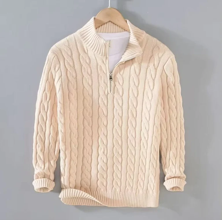 Customized-Mens-Casual-Knit-Sweater-Quarter-length-Zipper-Semi-high-Collar-Trendy-Fall-Winter-Retro-Mens-Knitted-Sweater
