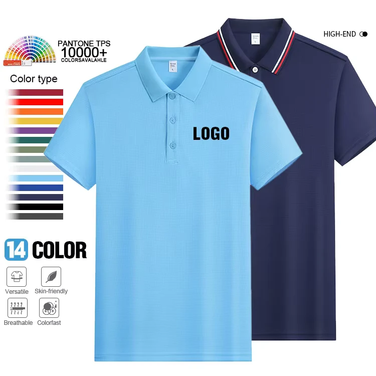 Customized Men's Quick Dry Sports Work Uniform Polo Shirt with Embroidered Logo