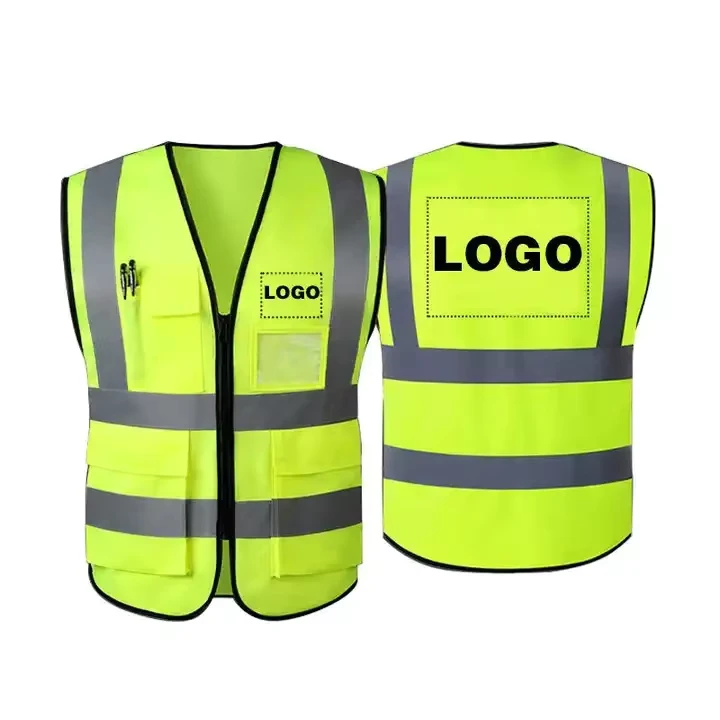 Customized Multi pocket Reflective Safety Clothing Construction Vest Hi Vis Reflective Vest Traffic Jacket Safety Vest