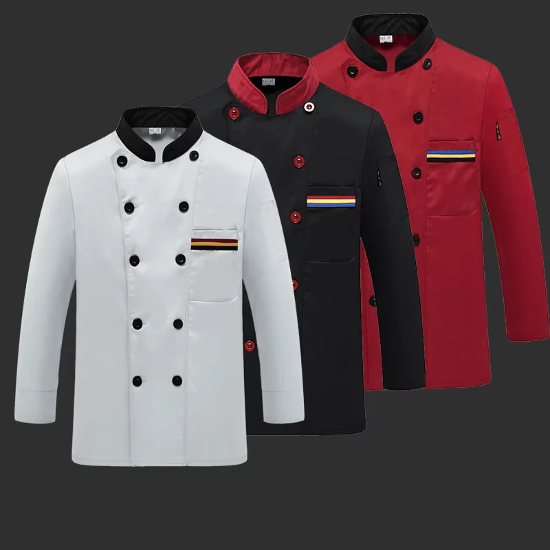 Customized Newly Designed Chef Clothing Fashion Unisex Chef Uniforms Chef Jacket Tops Comfortable Work Uniform for Unisex
