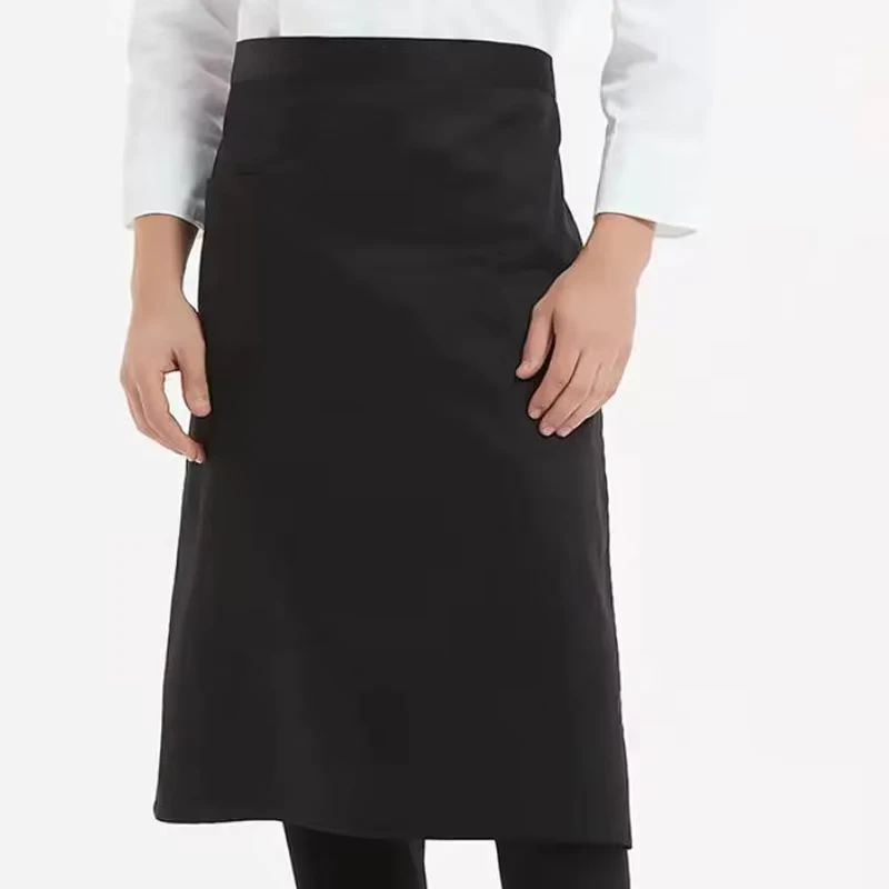 Customized OEM Logo on Blank Half and Chef Aprons Polyester Knitted Unisex for Kitchen and Restaurant Staff