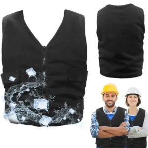 Customized Outdoor Jacket Workwear Men Ice Pad Oem Cooling Vest with Ice Pack Zipper Close