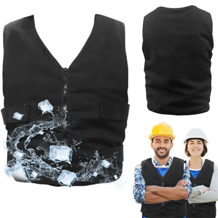 Customized-Outdoor-Jacket-Workwear-Men-Ice-Pad-Oem-Cooling-Vest-with-Ice-Pack-Zipper-Close