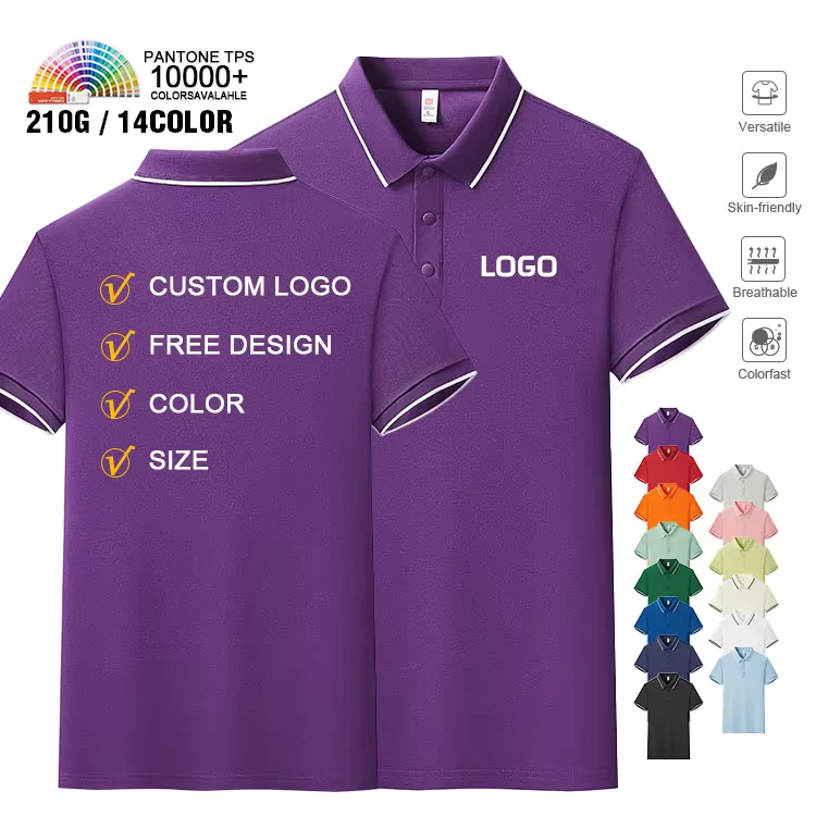 Customized Polo Shirt Printed logo Men's Workwear Polo T shirt Embroidered Design Solid Color Cotton Blend Unisex Polo Shirts