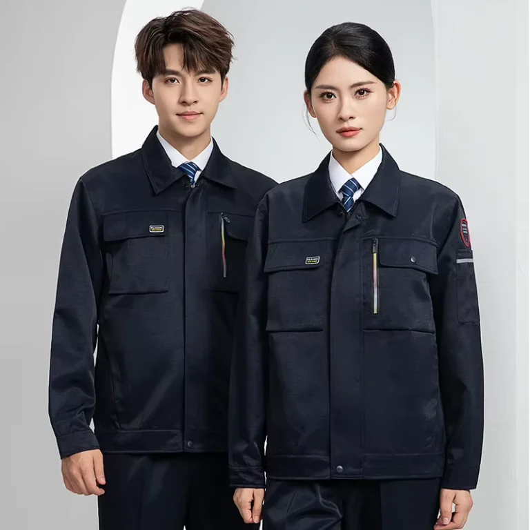 Customized-Polyester-Cotton-Oxford-Work-Clothes-with-Multiple-Pockets-Suitable-for-Labor-protection-in-Auto-Repair-Workshops