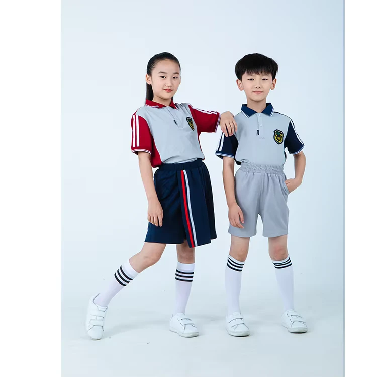 Customized Primary School Sports Polo Shirt Uniform Set for Kids