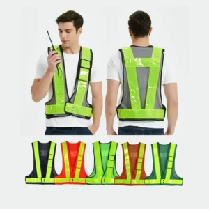 Customized Print Polyester Construction Safety Vest Mesh Reflector Yellow Blue Safety Vest Logo