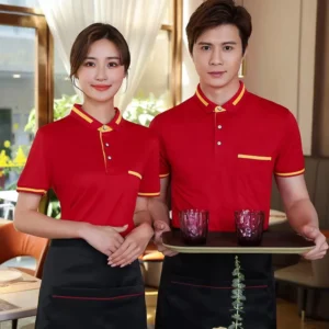 Customized Printed Logo Women’s Short-Sleeve Waiter T-Shirt