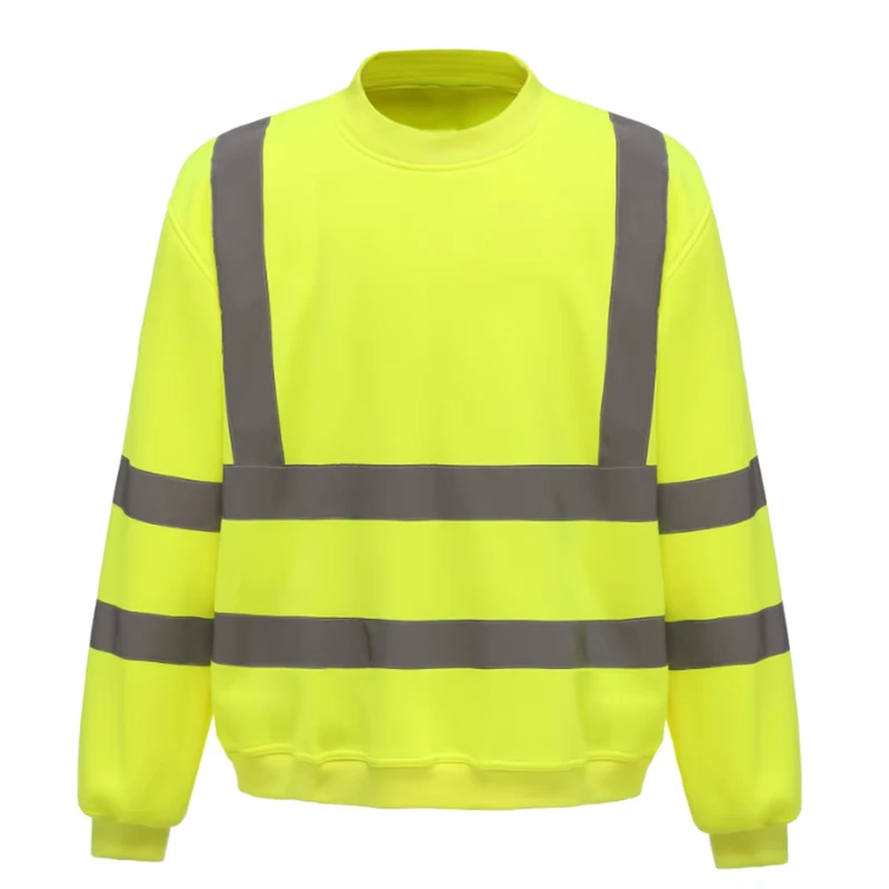 Customized Pullover Long Sleeve Hi Vis Sweatshirt High Visibility Hoodie Reflective Safety Clothing Work Uniform