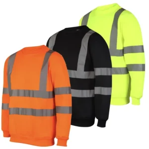 Customized Pullover Long Sleeve Hi Vis Sweatshirt High Visibility Hoodie Reflective Safety Clothing Work Uniform
